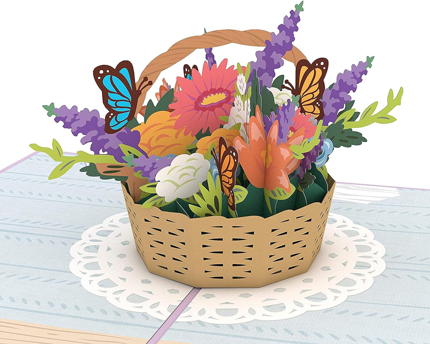 3D Flower Basket Hand Made Whimsical Valentine's Day Surprise